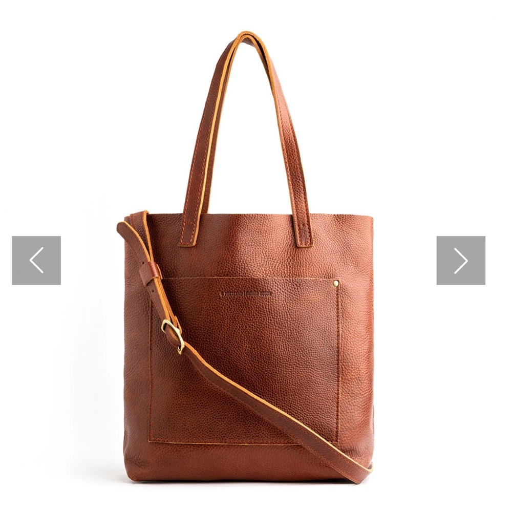 Portland leather crossbody tote